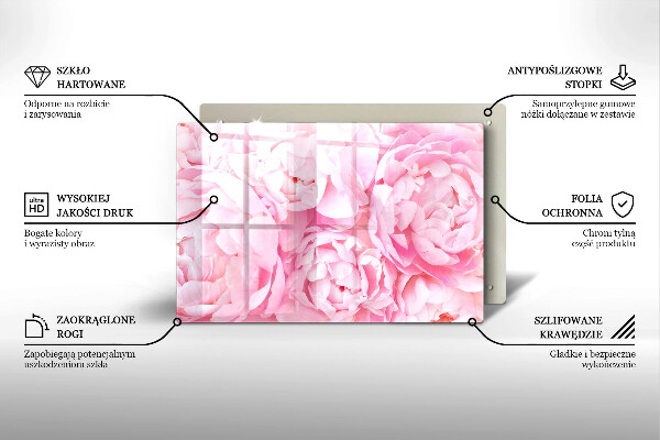 Osłona na płytę indukcyjną Delikatne piwonie