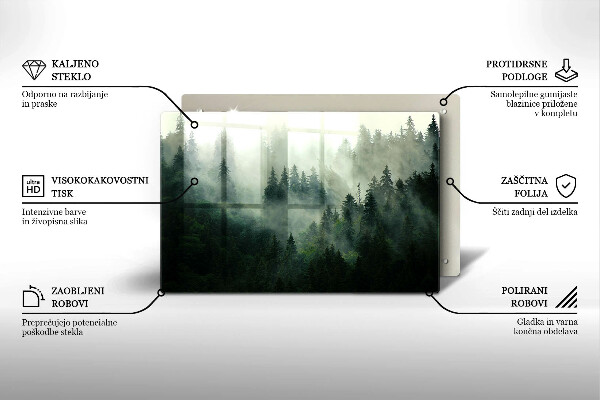 Osłona na płytę indukcyjną Pejzaż zamglony las