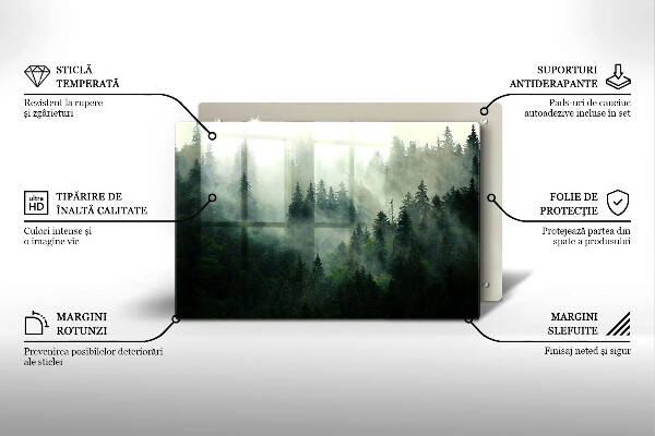 Osłona na płytę indukcyjną Pejzaż zamglony las