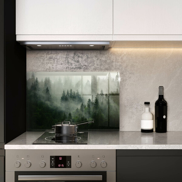 Osłona na płytę indukcyjną Pejzaż zamglony las