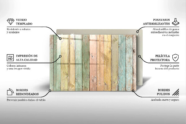 Osłona na płytę indukcyjną Kolorowe deski vintage