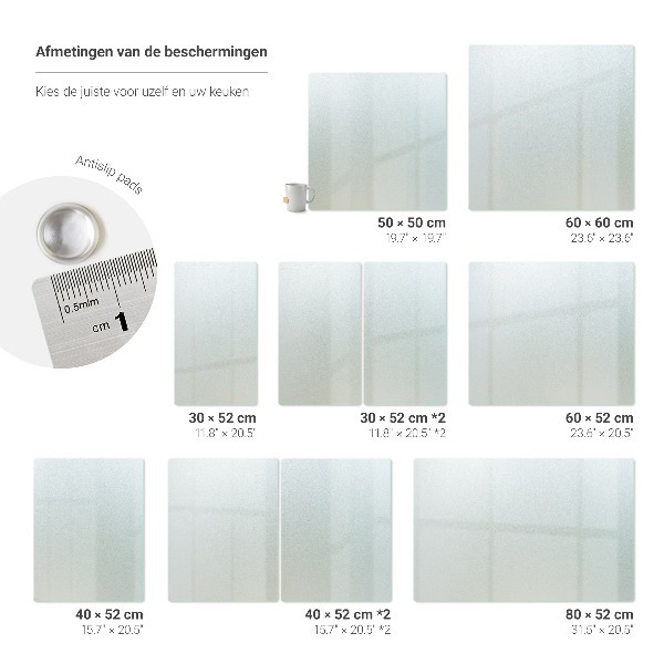 Podwójna osłona na ścianę do kuchni, 2 sztuki, w rozmiarze 40×52 cm