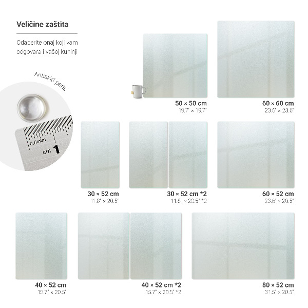 Osłona kuchennej ściany o wymiarach 60x60 cm