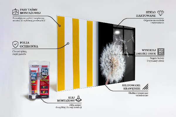 Panel szklany do kuchni Dmuchawiec Mniszek na Wietrze