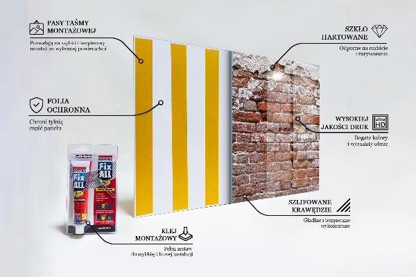 Szkło do kuchni na ścianę Kamienna Ściana Cegły