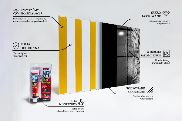 Panel szklany do kuchni Tygrys Biały Syberyjski