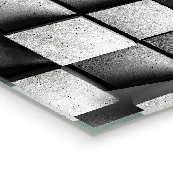 Panel szklany do kuchni Sześciany Wzór Geometryczny