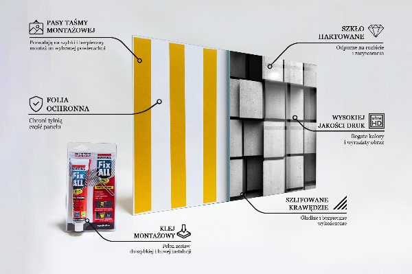 Panel szklany do kuchni Sześciany Wzór Geometryczny