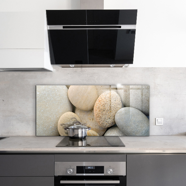 Szkło do kuchni na ścianę Kamienista Plaża