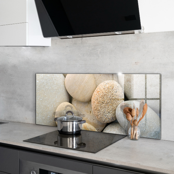 Szkło do kuchni na ścianę Kamienista Plaża