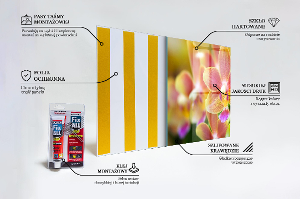 Panel szklany do kuchni Pomarańczowy Storczyk