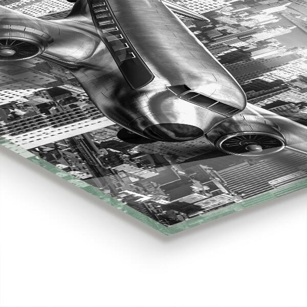 Panel szklany do kuchni Samolot nad Nowym Jorkiem