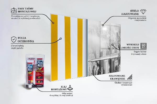Panel szklany do kuchni Samolot nad Nowym Jorkiem