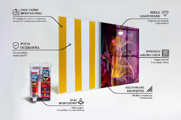 Szklany panel do kuchni Ciemny Kwiat Mroczna Roślina
