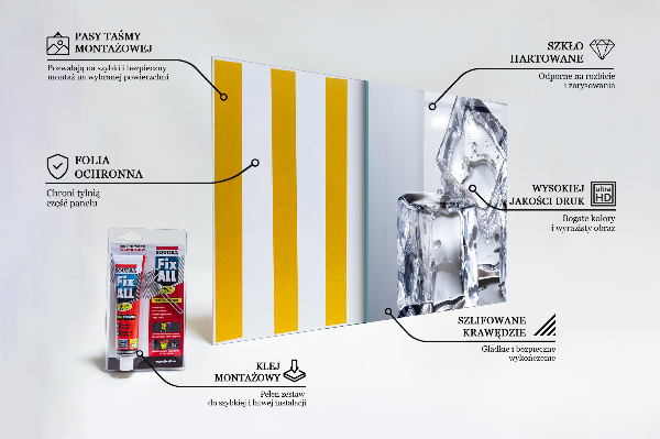 Panel szklany do kuchni Kostki Lodu Orzeźwienie