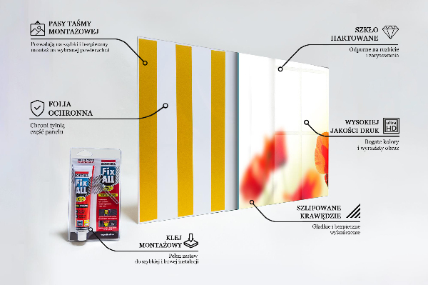 Szklany panel do kuchni Polna Łąka z Czerwonymi Makami