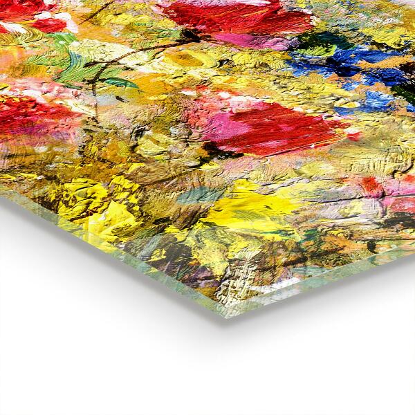 Szklany panel do kuchni Letnia Łąka Malarstwo Olejne