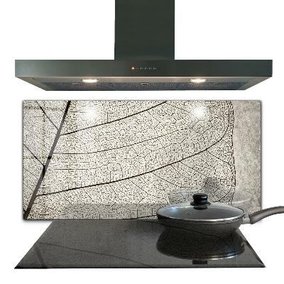 Szklany panel do kuchni Tekstura Liścia Sepia