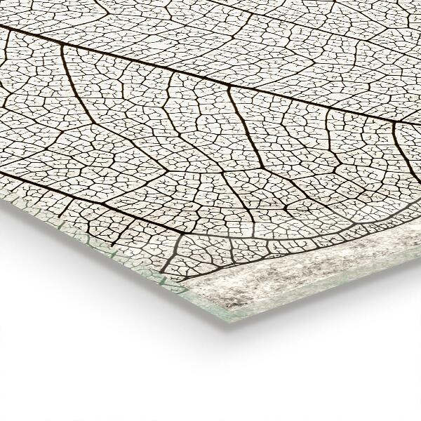 Szklany panel do kuchni Tekstura Liścia Sepia