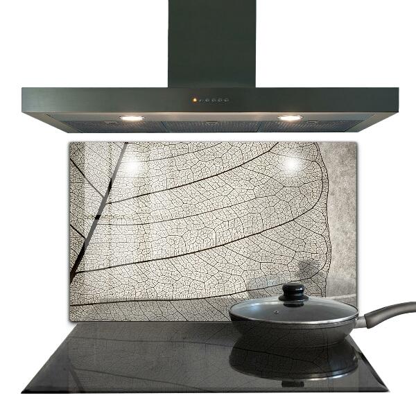 Szklany panel do kuchni Tekstura Liścia Sepia