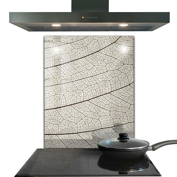 Szklany panel do kuchni Tekstura Liścia Sepia