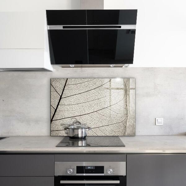 Szklany panel do kuchni Tekstura Liścia Sepia