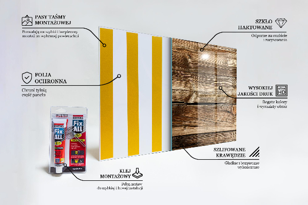 Szkło do kuchni na ścianę Drewniana Tekstura