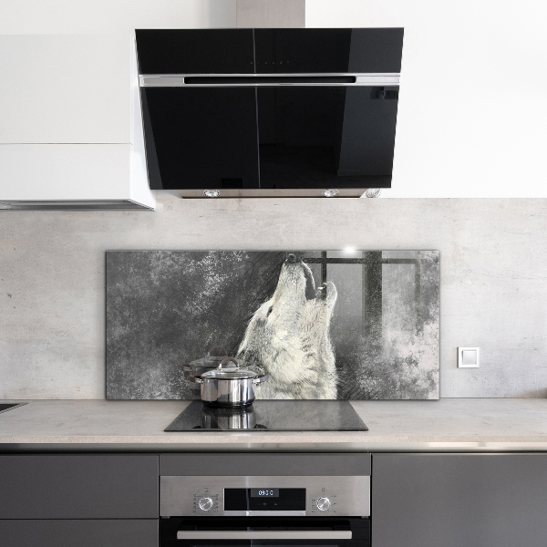 Panel szklany do kuchni Wilk Kanadyjski Ilustracja