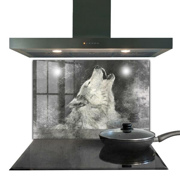 Panel szklany do kuchni Wilk Kanadyjski Ilustracja