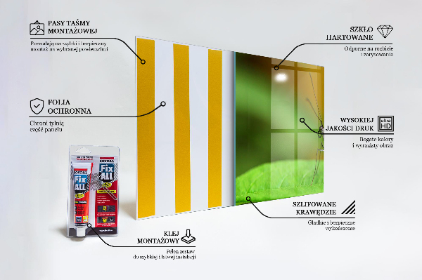 Panel szklany do kuchni Motyl na Liściu