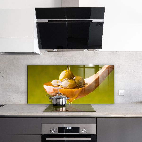 Panel szklany do kuchni Oliwa z Oliwek Świeżo Tłoczona