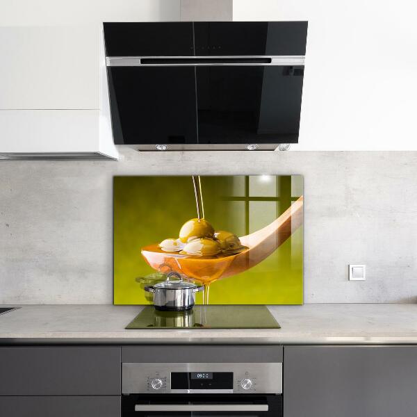 Panel szklany do kuchni Oliwa z Oliwek Świeżo Tłoczona