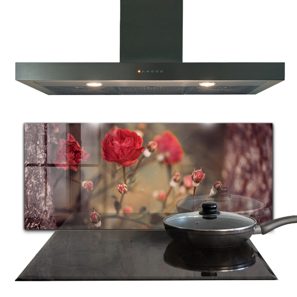 Szklany panel do kuchni Dzika Róża w Parku