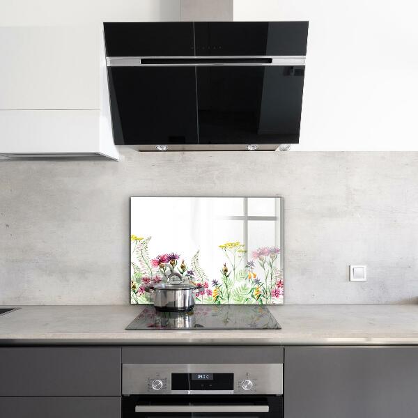 Panel szklany do kuchni Łąka z Kolorowymi Kwiatami