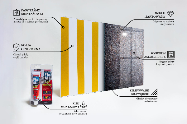 Szkło ozdobne do kuchni Tekstura Metalu Vintage