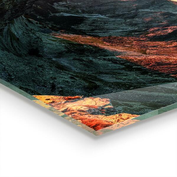 Panel szklany do kuchni Górska Panorama Zachód Słońca