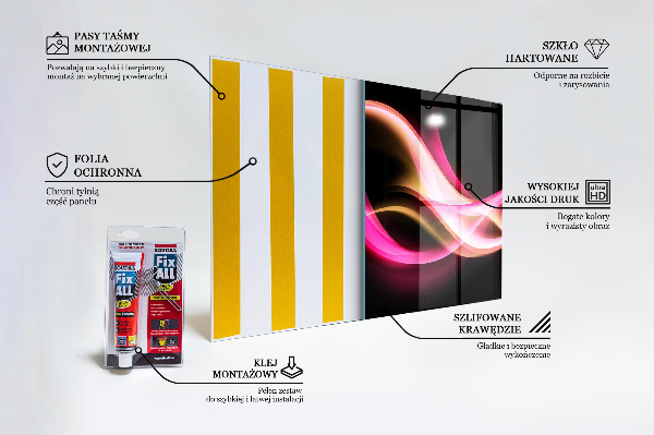 Panel szklany do kuchni Nowoczesna Abstrakcja Wibracja