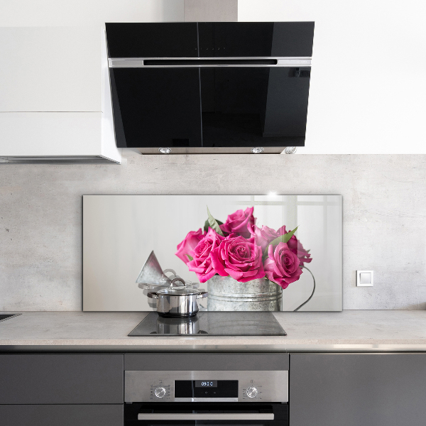 Panel szklany do kuchni Konewka z Bukietem Róż