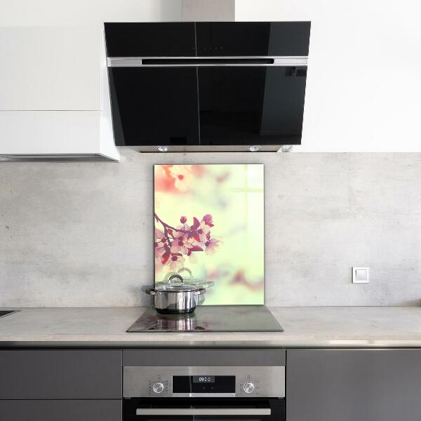 Panel szklany do kuchni Kwitnące Różowe Drzewo