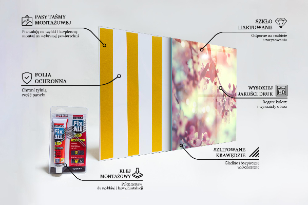 Panel szklany do kuchni Kwitnące Różowe Drzewo