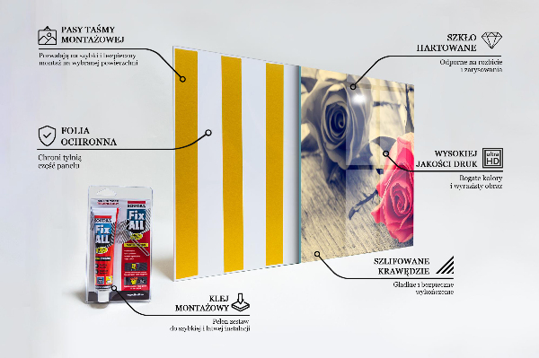 Panel szklany do kuchni Róża Symbol Miłości