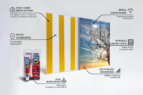 Panel szklany do kuchni Pejzaż Łąka o Poranku