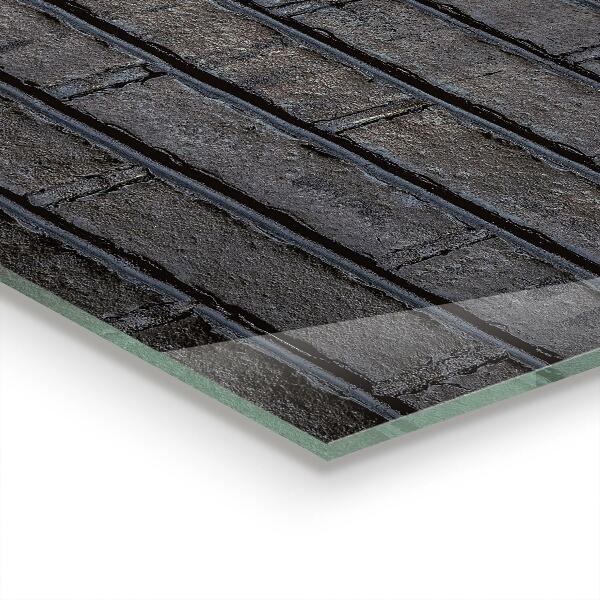 Szkło ozdobne do kuchni Czarna Cegła Beton