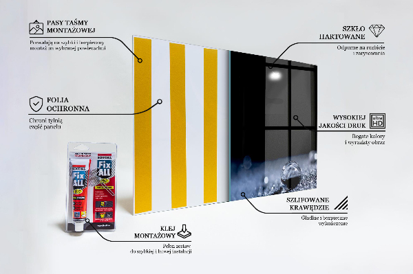 Szkło ozdobne do kuchni Kropla Rosy o Poranku