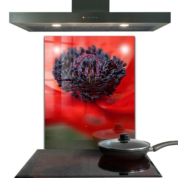 Lacobel do kuchni Czerwony Mak Detale