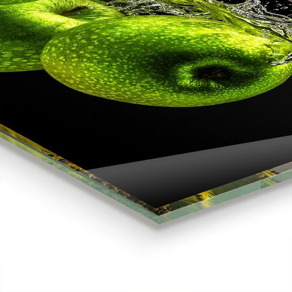 Panel szklany do kuchni Zielone Jabłka w Wodzie