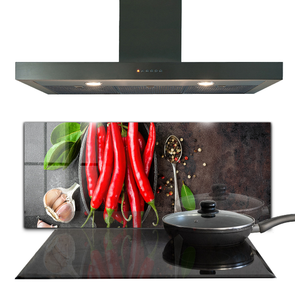 Panel szklany do kuchni Ostre Papryczki Gotowanie