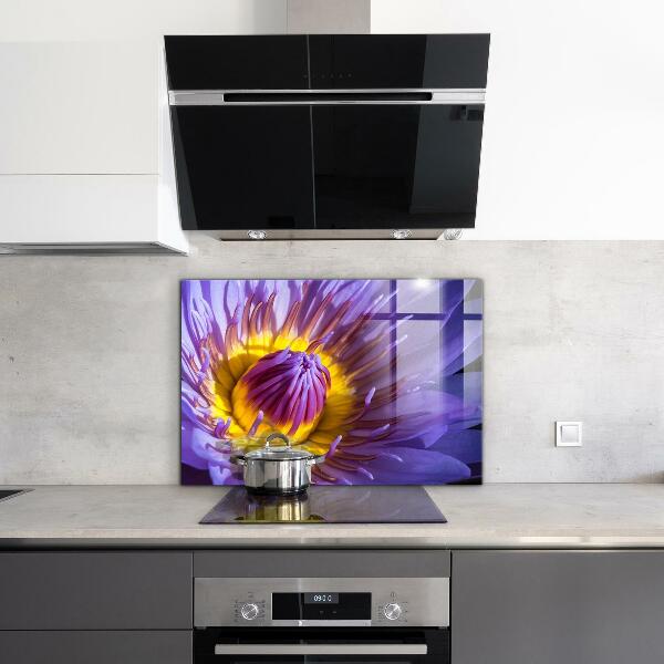 Lacobel do kuchni Detale Fioletowego Kwiatu