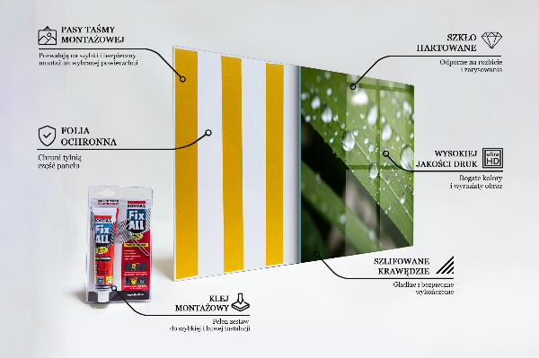 Lacobel do kuchni Krople Rosy na Trawie