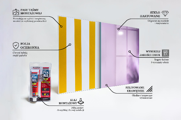 Panel nad blat kuchenny Fioletowe Kwiaty